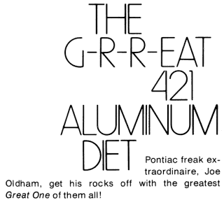 THE G-R-R-EAT 421 ALUMINUM DIET