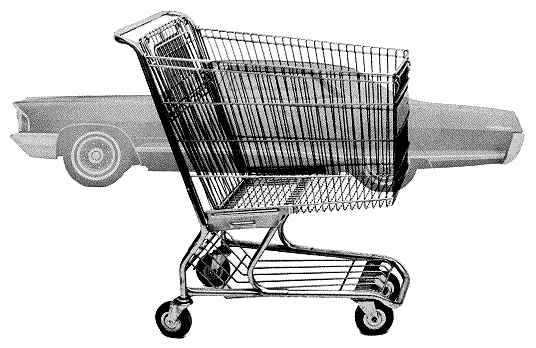 Shopping cart and 1965 Pontiac Grand Prix