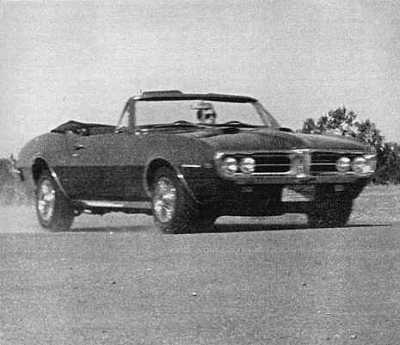 Firebird convertible at speed